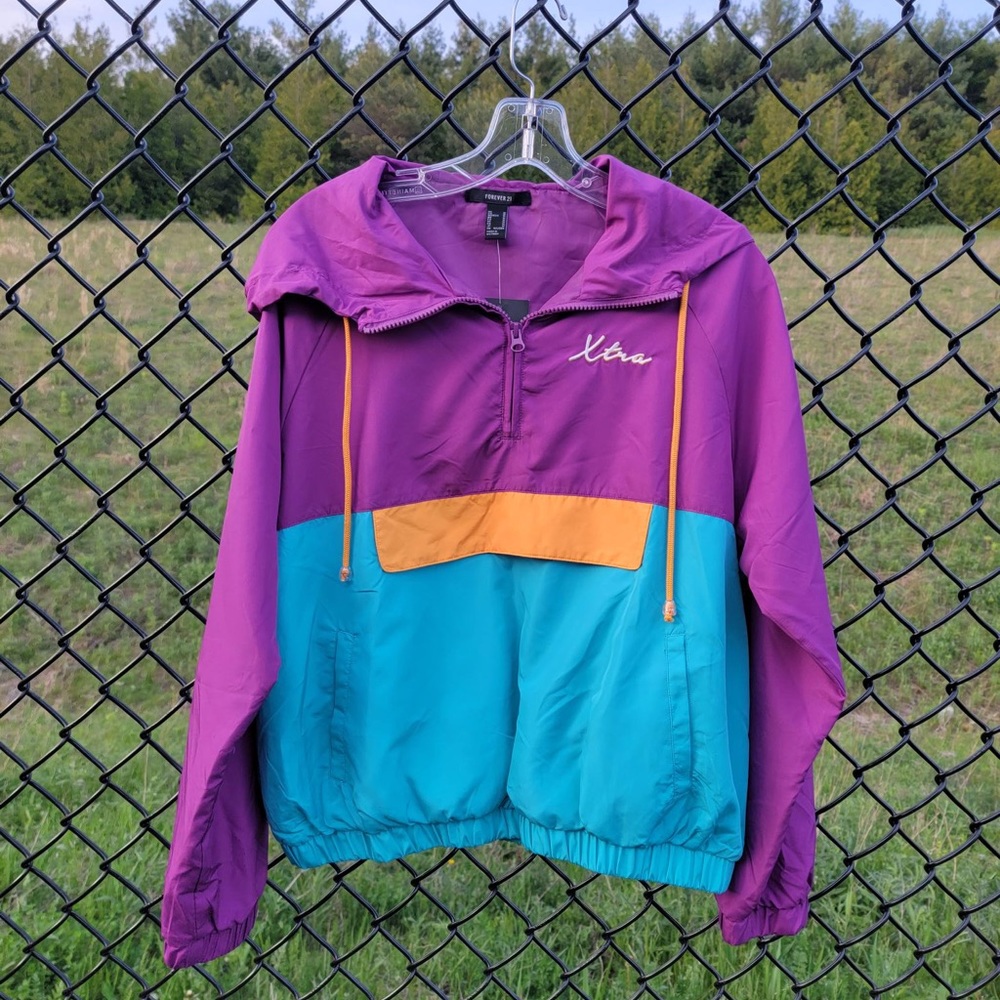 NWT Forever 21 blue and purple wind breaker